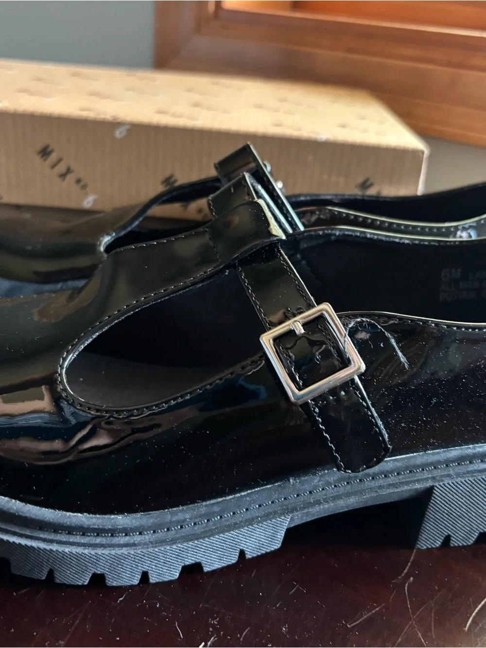 Mix No. 6 Girls' Black Patent T-Strap Mary Jane Shoes